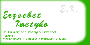 erzsebet kmetyko business card
